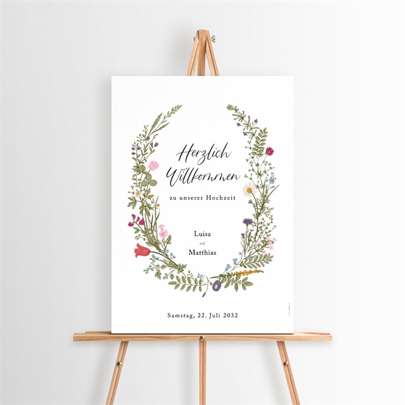 Willkommensschild Hochzeit Gravur mit ländlichem Motiv ref.N260148