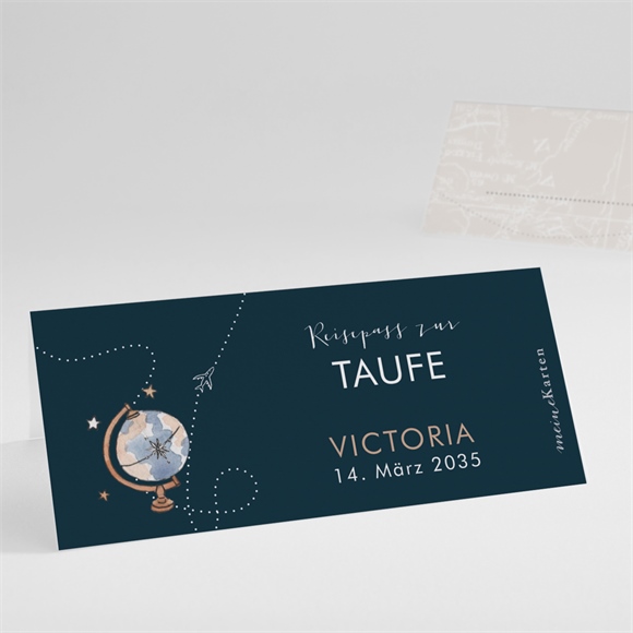 Tischkarte Taufe reisepass zur taufe