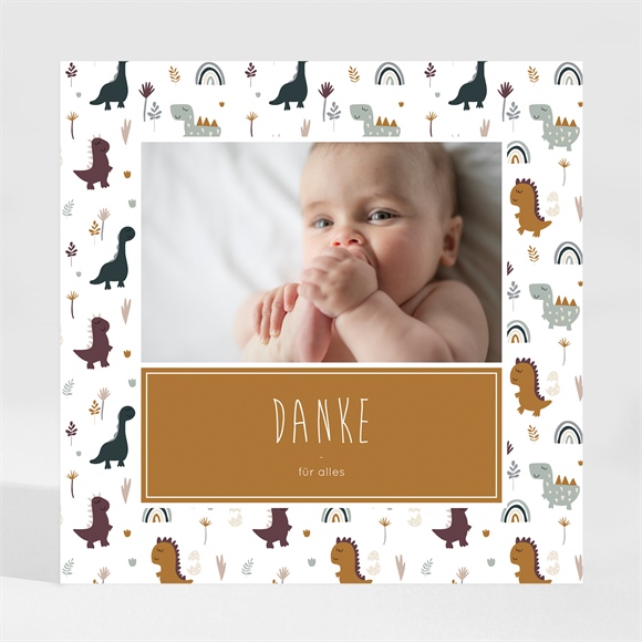 Dankeskarte Geburt Dinos - Magnet ref.N35037