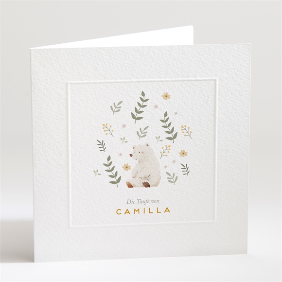 Einladung Taufe weißer bär - prägung