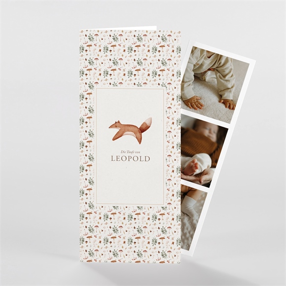 Einladung Taufe Fuchs im Wald - Fotostreifen ref.N981220