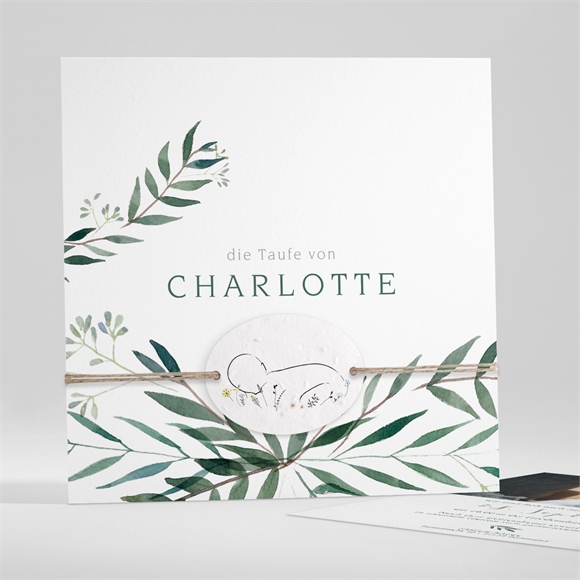 Einladung Taufe Pflanzenschmuck - Saatpapier ref.N351457