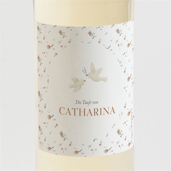 Flaschenetikett Taufe Zarte Tauben ref.N3002062