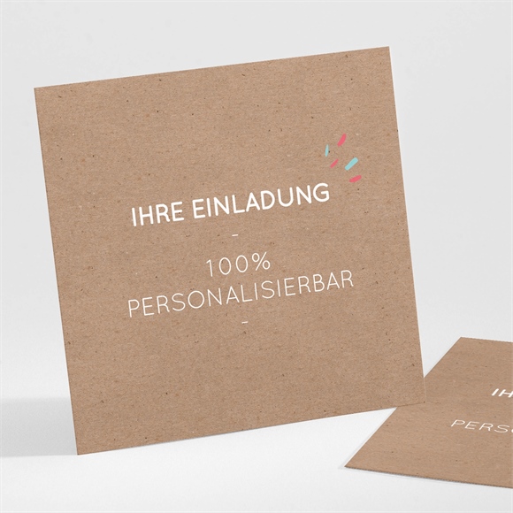 Hochzeitseinladung Kraft - 9,5x9,5cm (N301608) ref.N301608