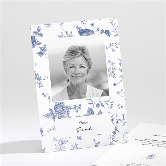 Trauerdanksagung Blaue Blüten ref.N211687