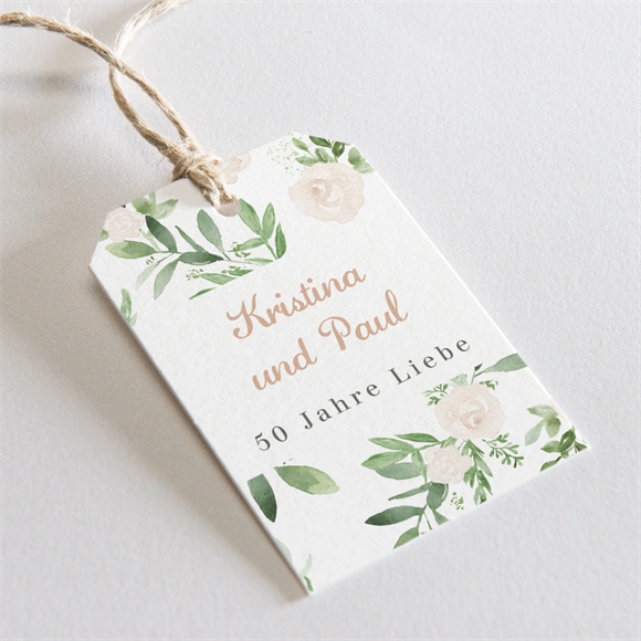 Geschenkanhänger Hochzeitsjubiläum Rosenblätter ref.N291908