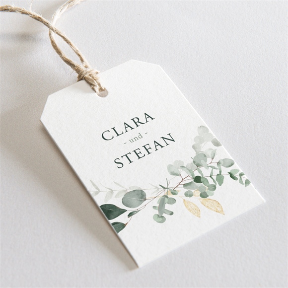 Geschenkanhänger Hochzeit eukalyptusblätter