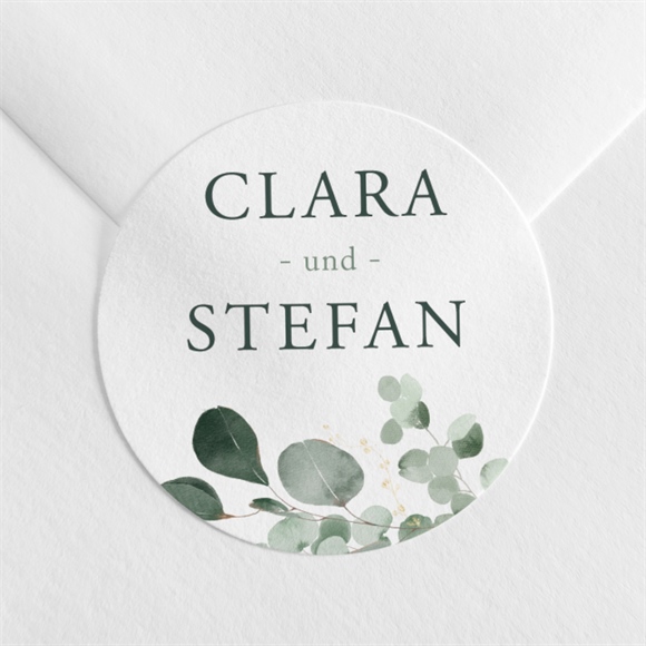 Aufkleber Hochzeit Eukalyptusblätter ref.N3601852