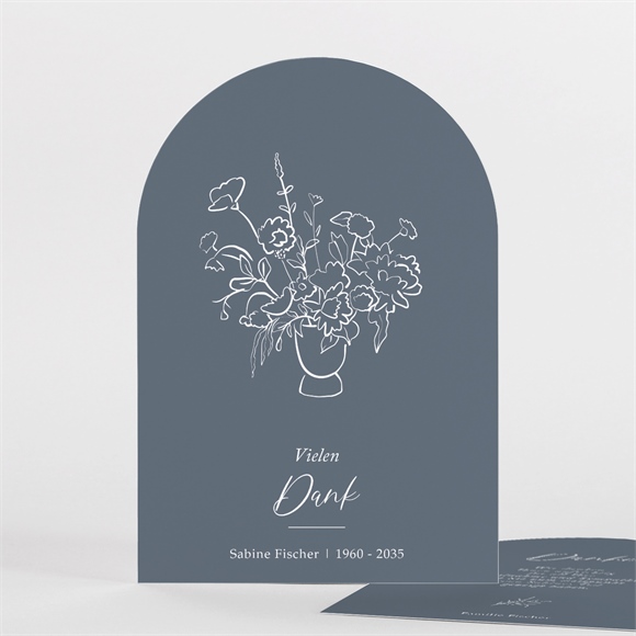 Trauerdanksagung Filigraner Blumenstrauß-halbr. ref.N27162