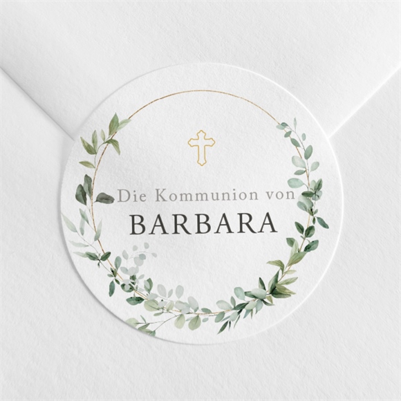 Aufkleber Kommunion Grüner Kranz ref.N3602078
