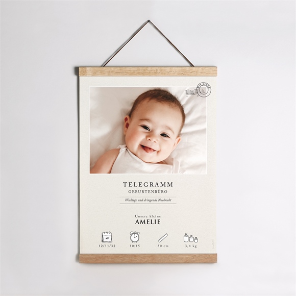 Geburtsposter Modernes Telegramm ref.N260453