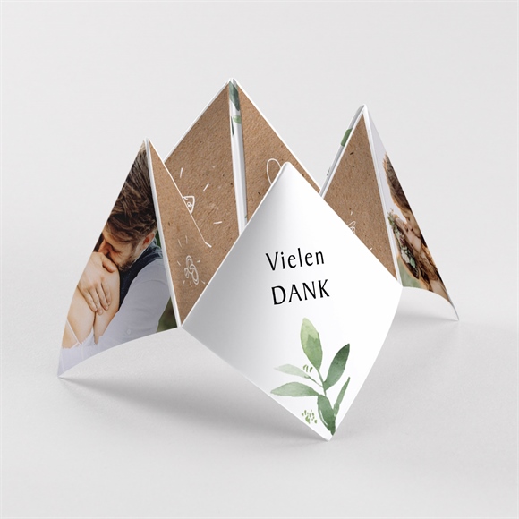 Dankeskarte Hochzeit blätterschmuck - origami