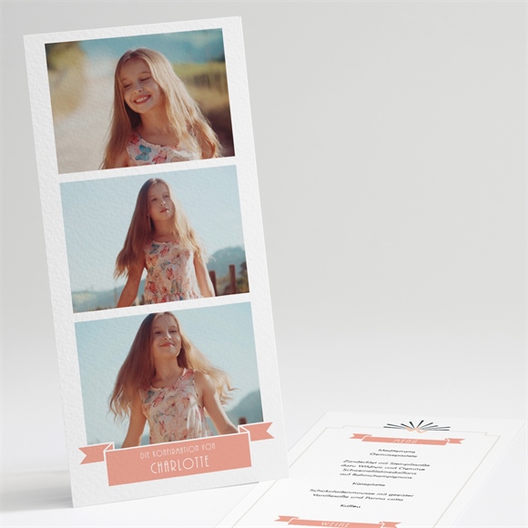Menükarte Konfirmation Fotoautomat rosa ref.N221369