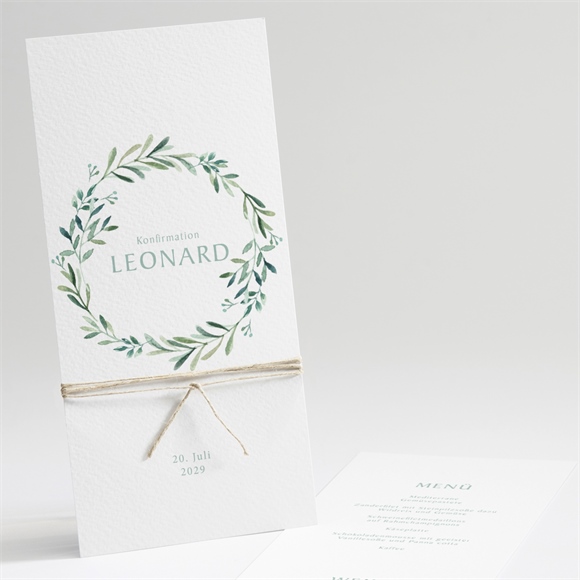 Menükarte Konfirmation Vergoldeter Blumenkranz ref.N221371