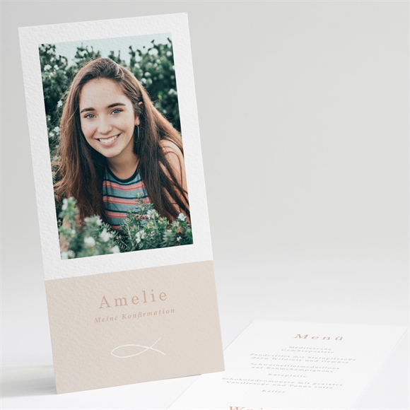 Menükarte Konfirmation Vergoldeter Fisch ref.N221372