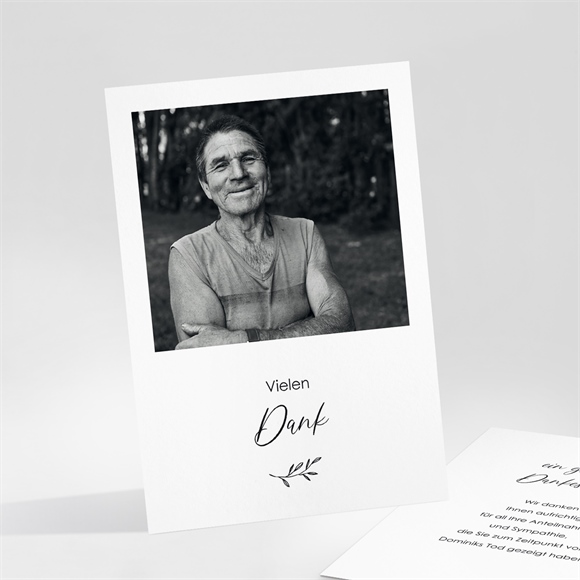 Trauerdanksagung Schwarz und weiß ref.N25166