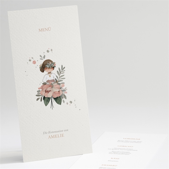 Menükarte Kommunion Blumenfest ref.N221321