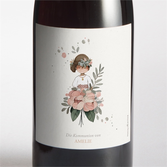 Flaschenetikett Kommunion Blumenfest ref.N3002073