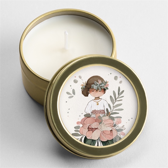 Kerze Kommunion Blumenfest ref.N3602067