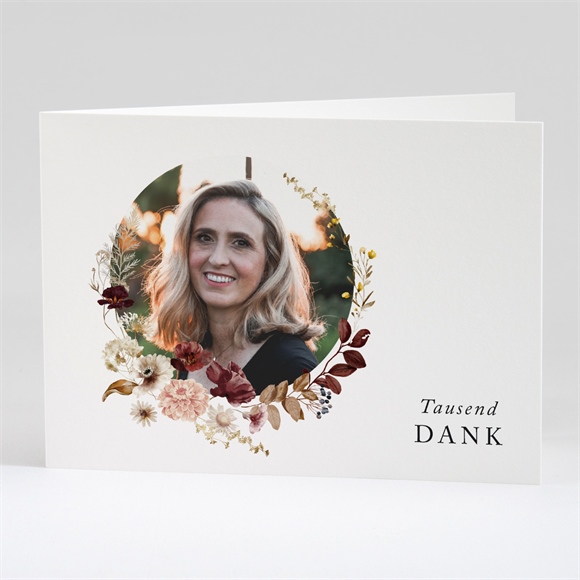 Trauerdanksagung Aquarellblumen - Klappkarte ref.N42164