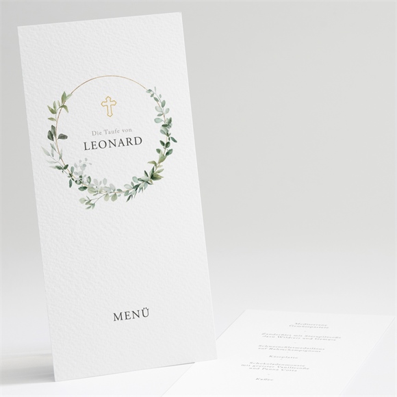 Menükarte Taufe Eukalyptuskranz ref.N221312