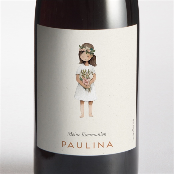 Flaschenetikett Kommunion Blumenmädchen ref.N3002069
