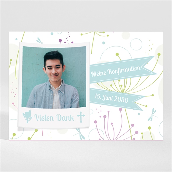 Dankeskarte Konfirmation Blaue Konfirmation - Magnet ref.N110338