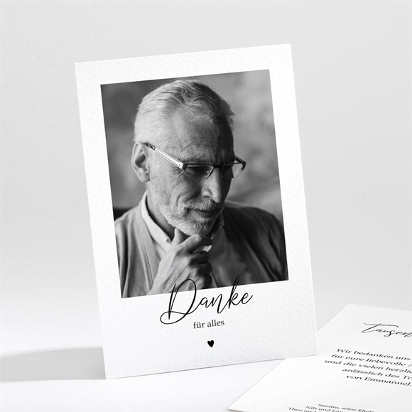 Trauerdanksagung Von Herzen - Hochkant ref.N211695