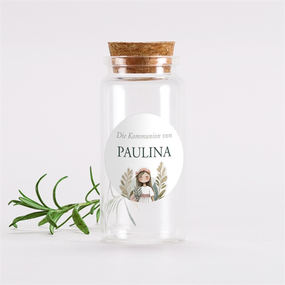 Glasfläschchen mit Korken Kommunion Engelchen - Sticker ref.N3602077