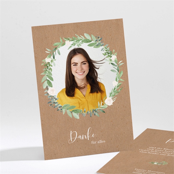 Dankeskarte Konfirmation Vergoldung auf Kraftpapier ref.N211701