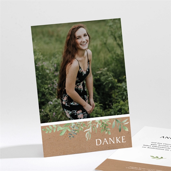 Dankeskarte Konfirmation Bild im Blätterrahmen ref.N211702