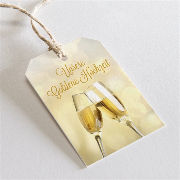 Geschenkanhänger Hochzeitsjubiläum Champagnergläser ref.N291904