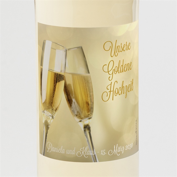 Flaschenetikett Hochzeitsjubiläum Champagnergläser ref.N3002112