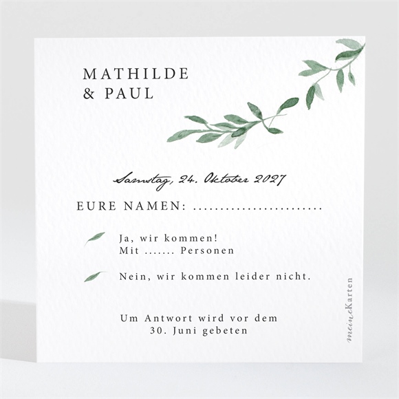 Antwortkarte Hochzeitsjubiläum Florale Zartheit - 25 Jahre ref.N3001570