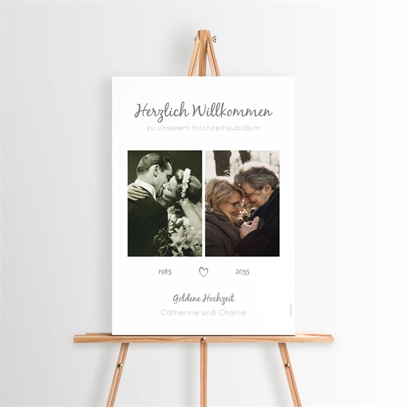 Willkommensschild Hochzeitsjubiläum Goldenes Herz ref.N260386