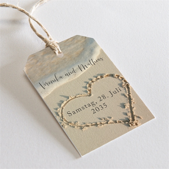 Geschenkanhänger Hochzeitsjubiläum Spuren im Sand ref.N291927