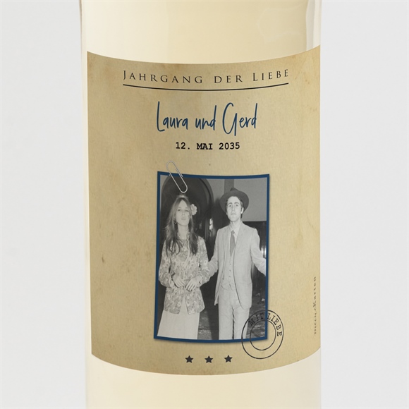 Flaschenetikett Hochzeitsjubiläum Telegramm zum Jubiläum ref.N3002116