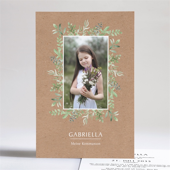 Einladung Kommunion Floraler Fotorahmen ref.N241319