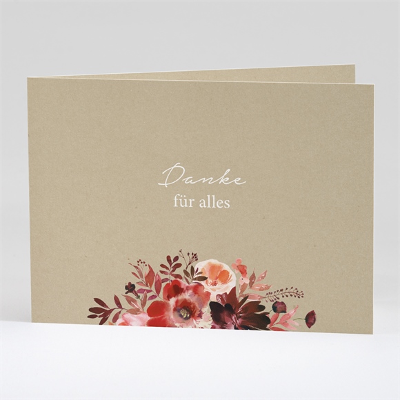 Trauerdanksagung Herbstblumen - Klappkarte ref.N42168