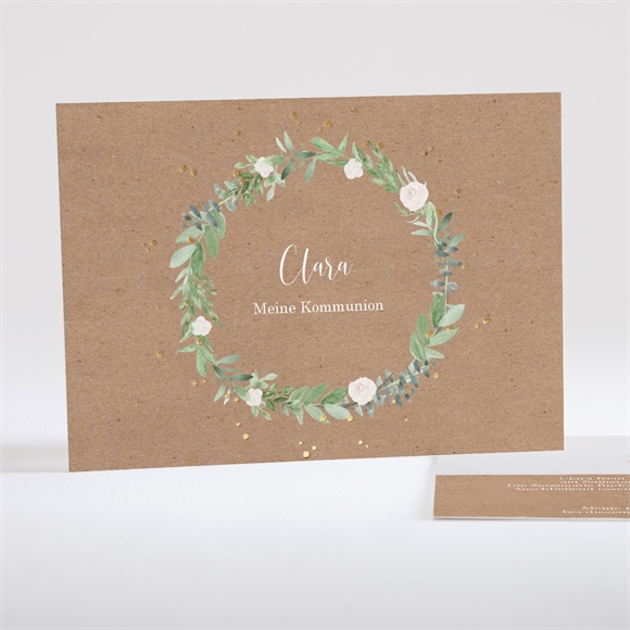 Einladung Kommunion Dezenter Kranz ref.N18161