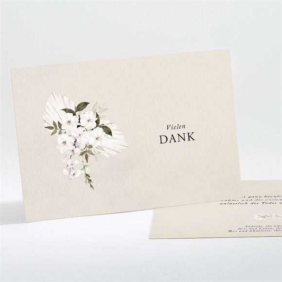 Trauerdanksagung Weißer Strauß - Querformat ref.N111355