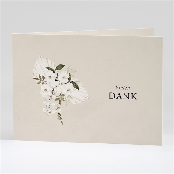 Trauerdanksagung Weißer Strauß - Klappkarte ref.N42167