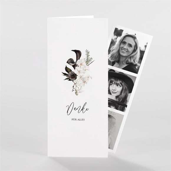 Trauerdanksagung Orchideen - Fotostreifen ref.N981353