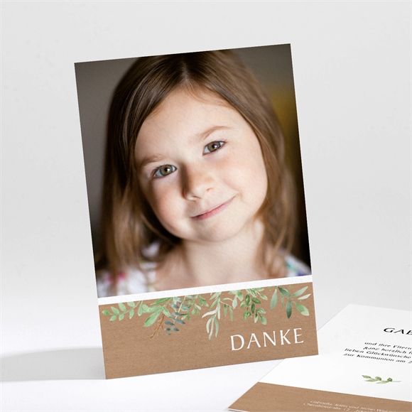 Dankeskarte Kommunion Floraler Fotorahmen ref.N211711