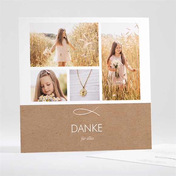 Dankeskarte Kommunion Blattgold der Seele ref.N351633