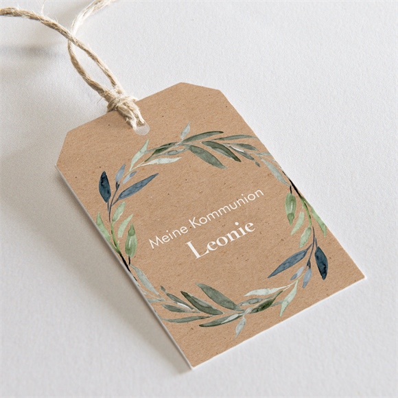 Geschenkanhänger Kommunion Runder Blätterkranz ref.N2911117