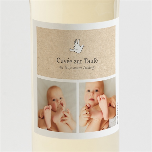 Flaschenetikett Taufe Zwillingsillustrationen ref.N3002068