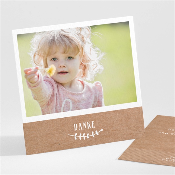 Dankeskarte Taufe Foto auf Kraftpapier ref.N301636