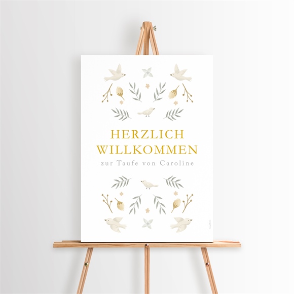 Willkommensschild Taufe Zarte Eleganz ref.N260510