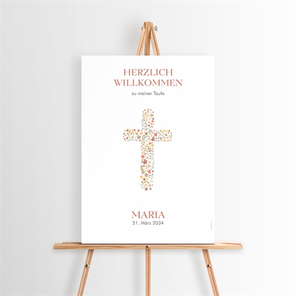 Willkommensschild Taufe Blumenmosaik ref.N260506